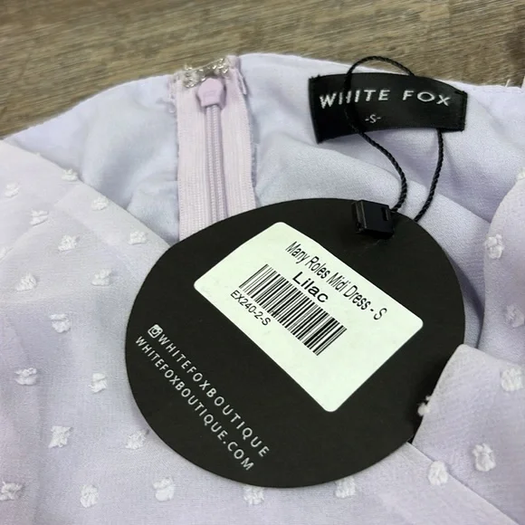 NEW White Fox MANY ROLES Midi Dress -Lilac Size Small - Picture 7 of 14